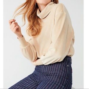 Urban outfitters Selena velours mock neck sweater